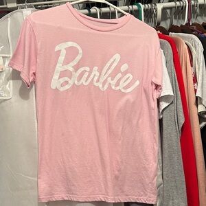 Barbie Light Pink Tee with White Script Logo